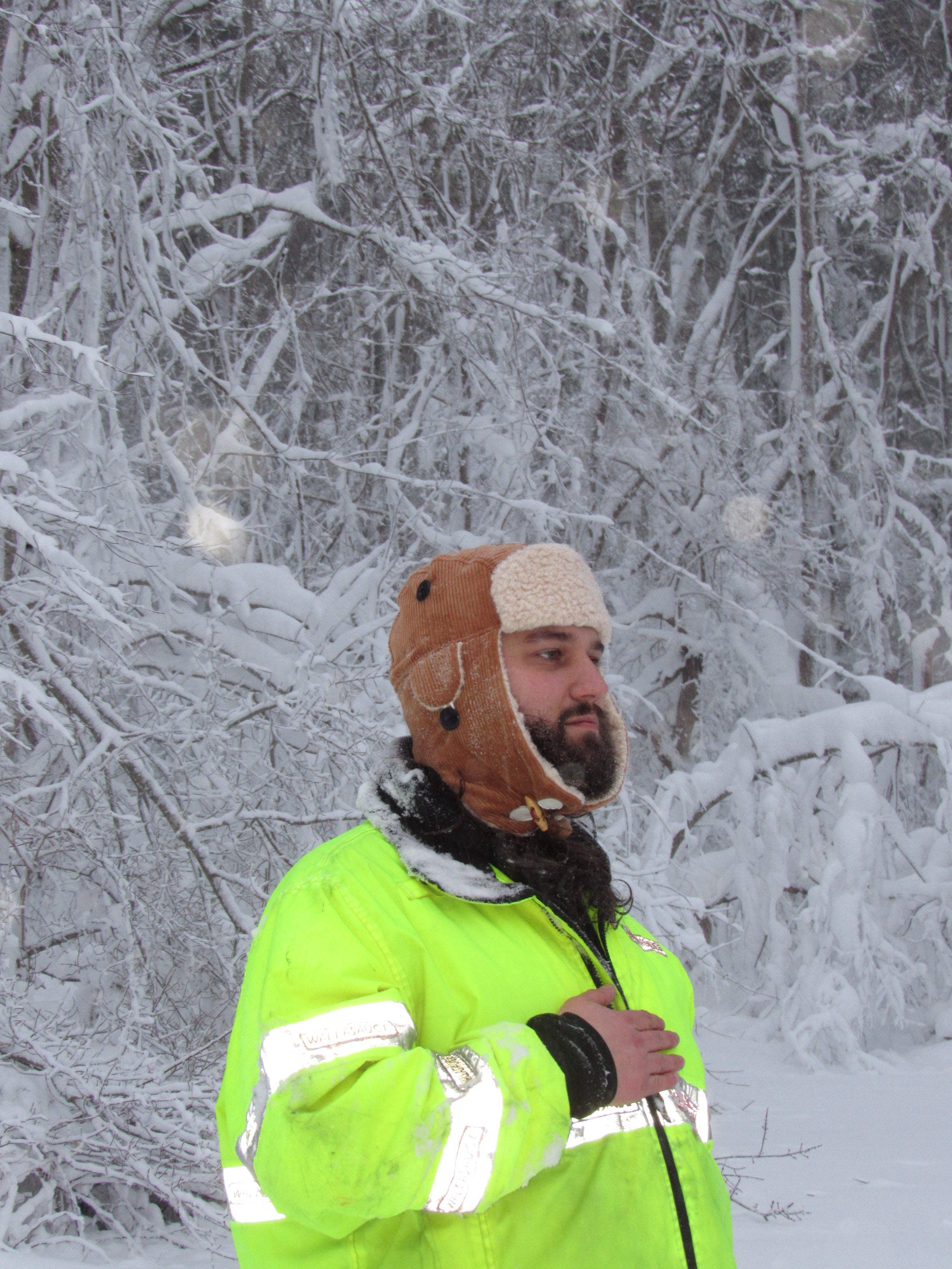 brown corduroy scrapper hat