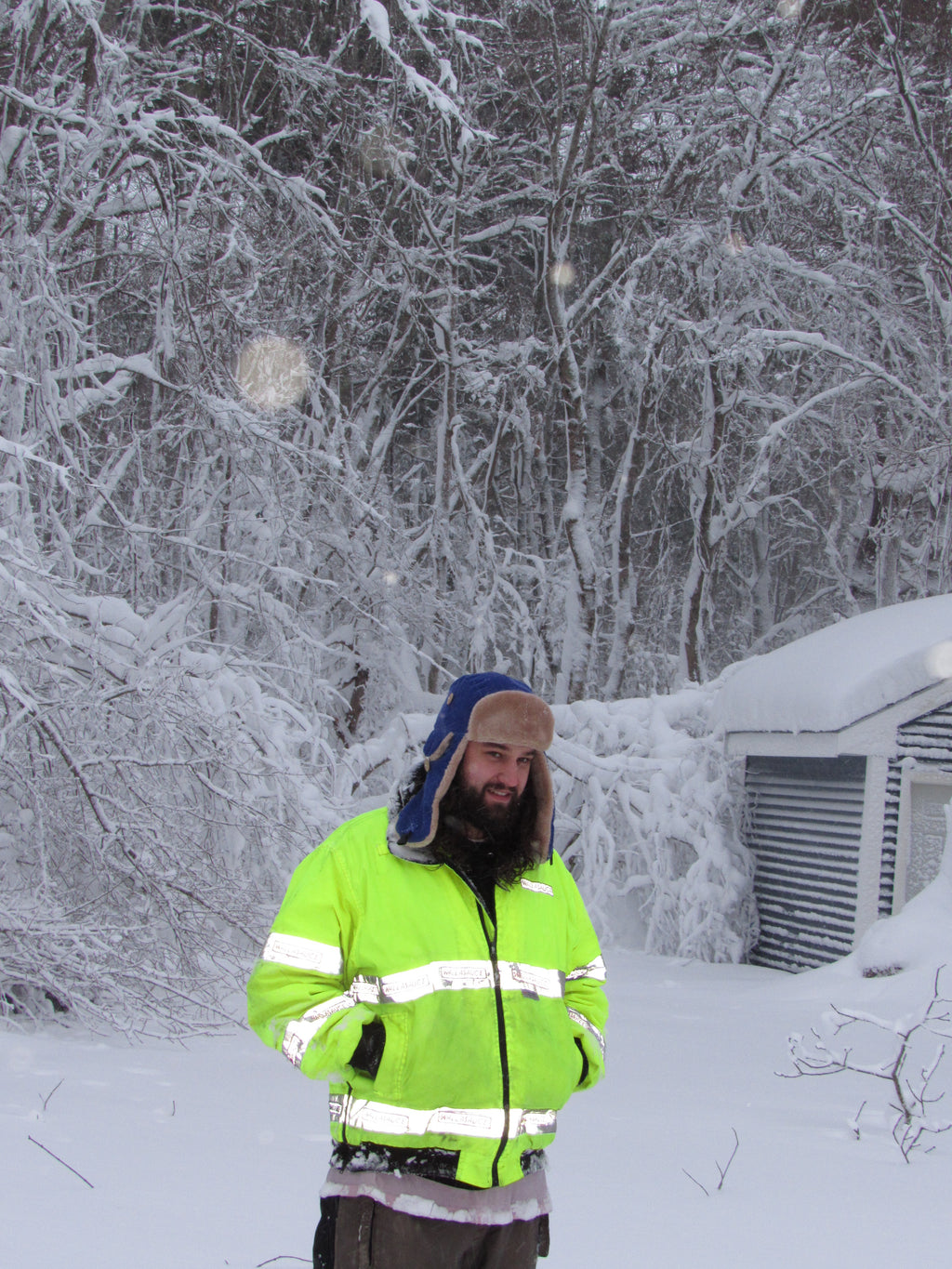 blue corduroy scrapper hat