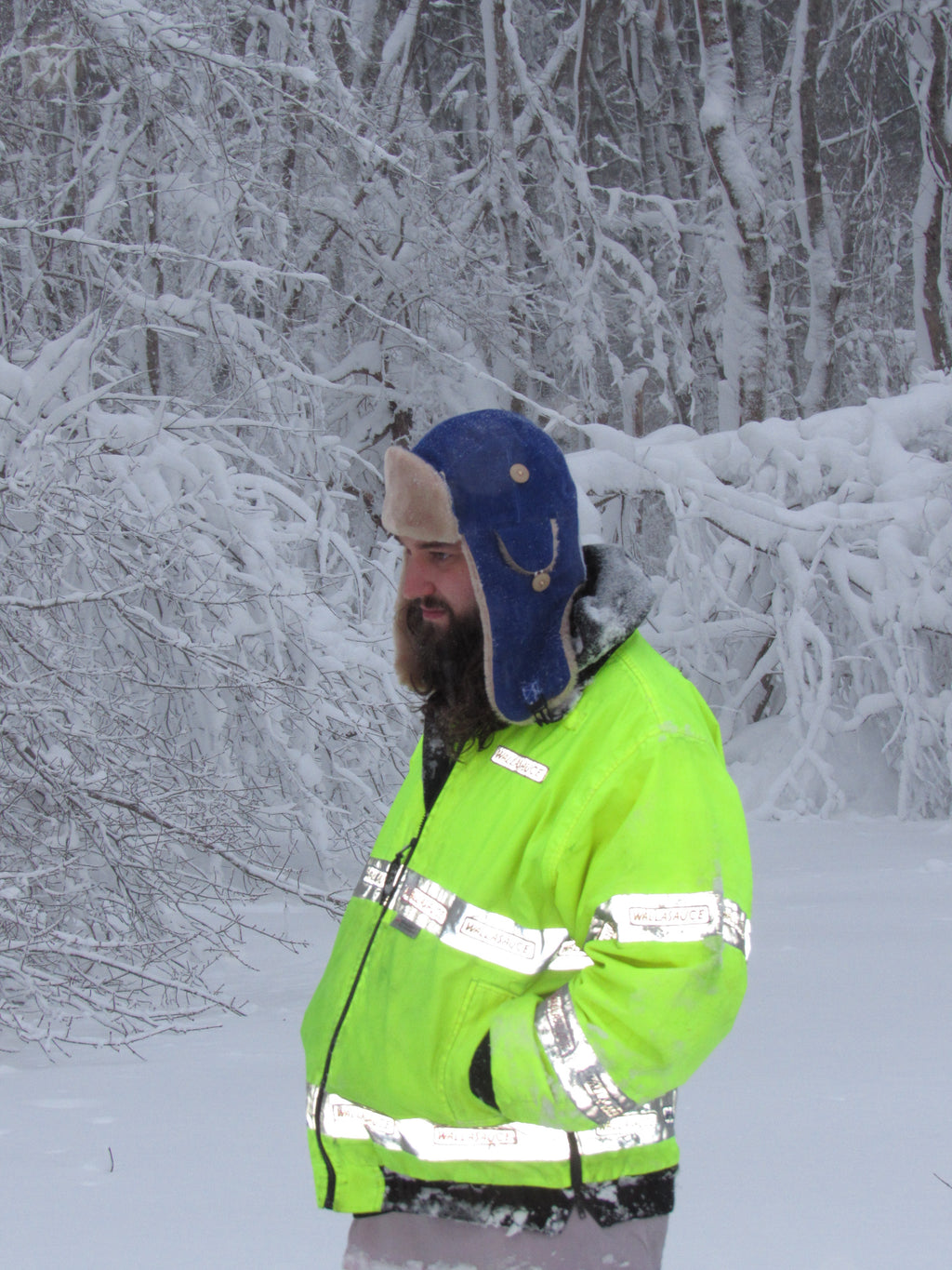 blue corduroy scrapper hat