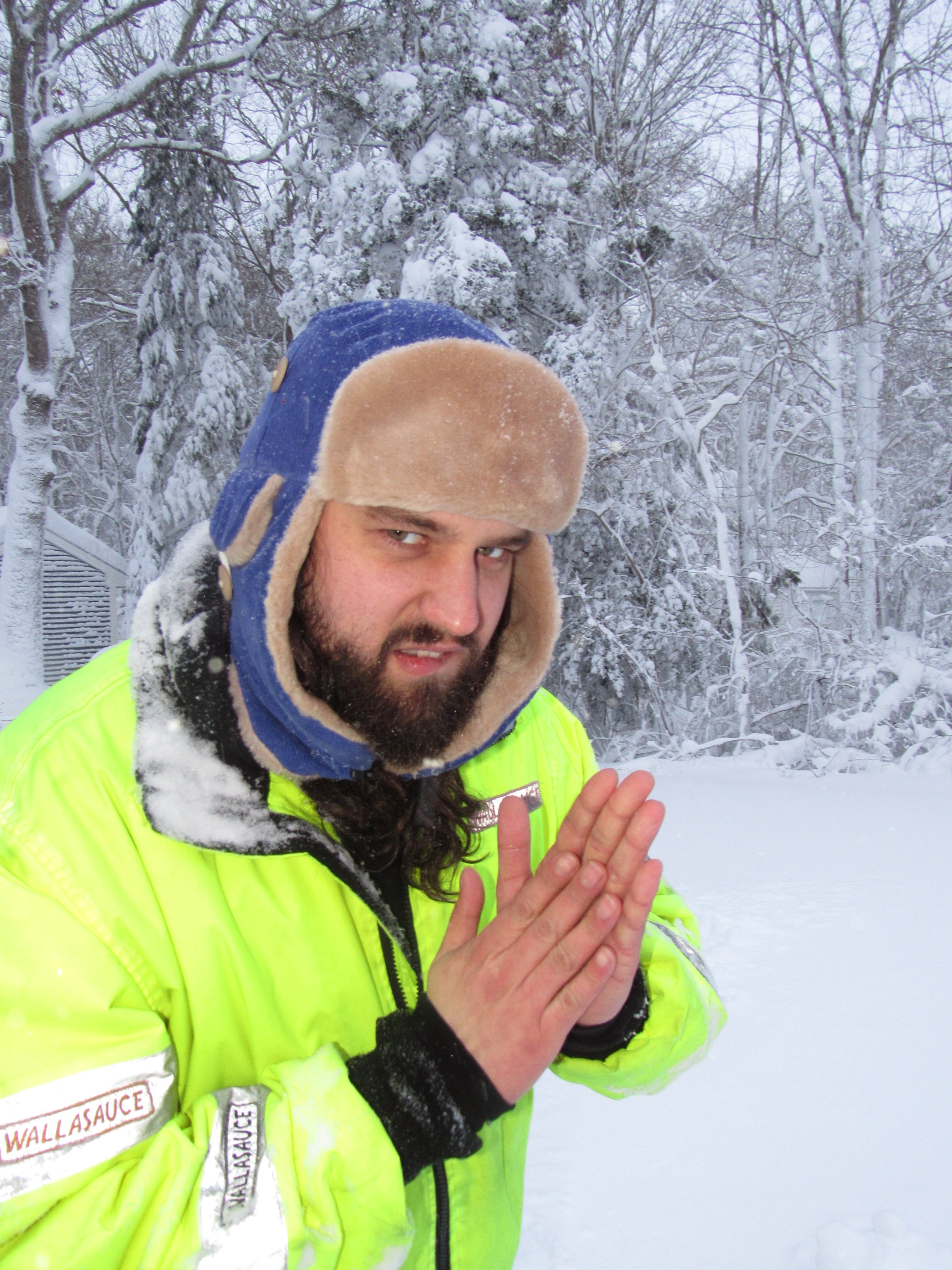 blue corduroy scrapper hat