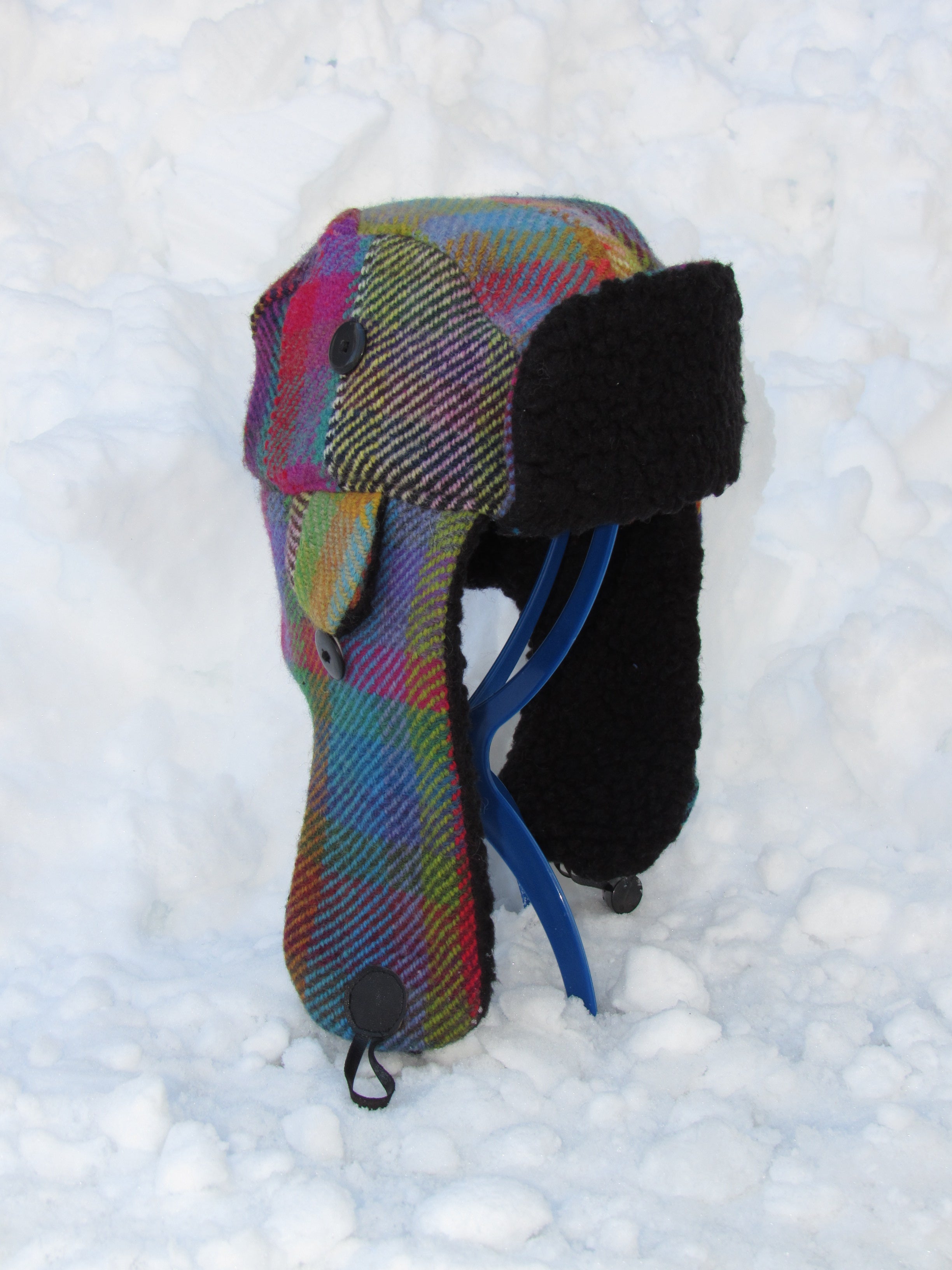 colorful wool scrapper hat