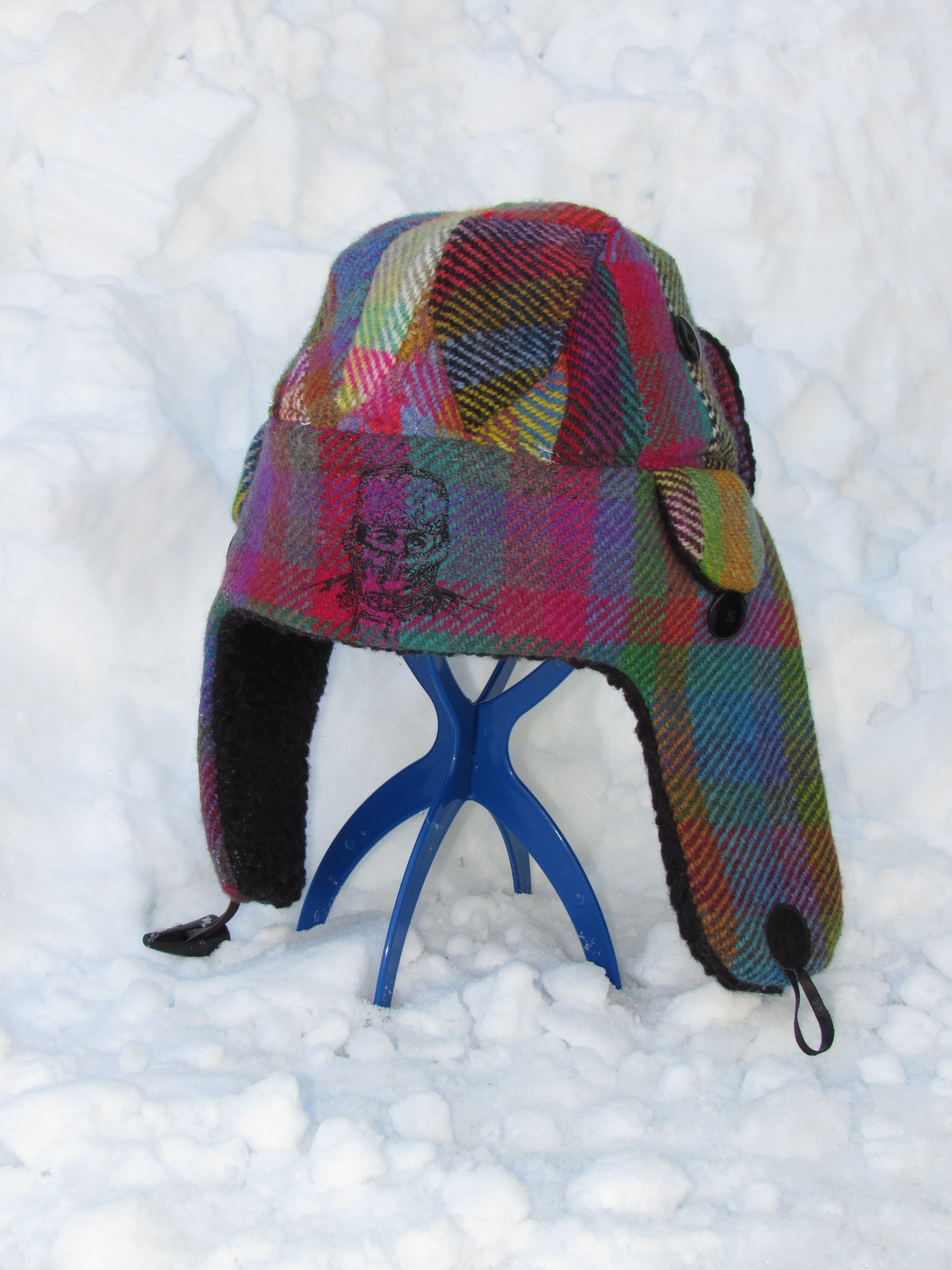 colorful wool scrapper hat