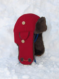 red wool scrapper hat