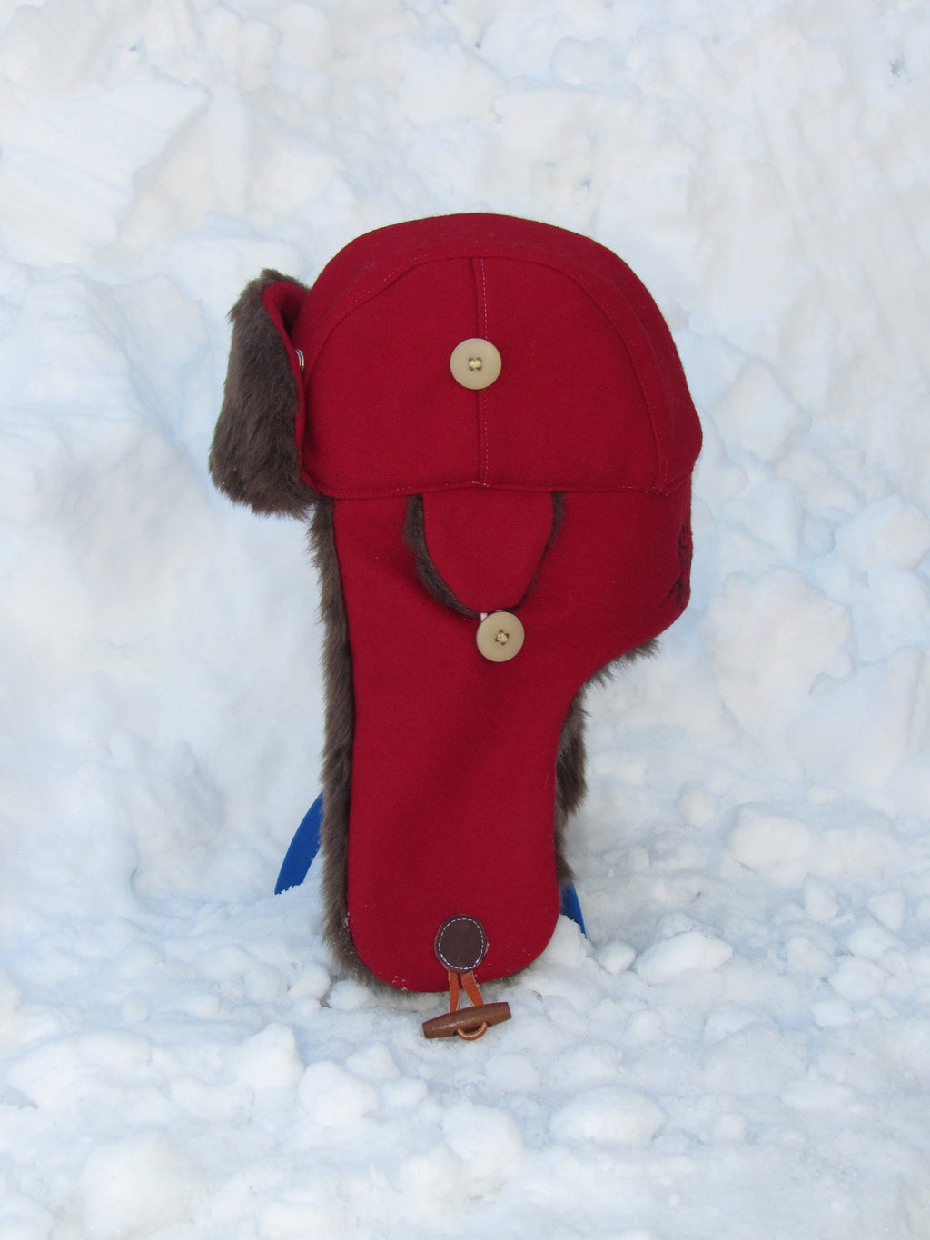 red wool scrapper hat