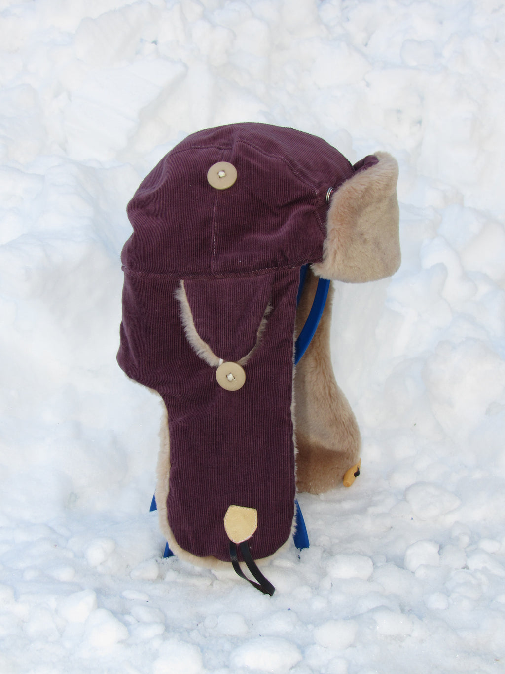 purple corduroy scrapper hat