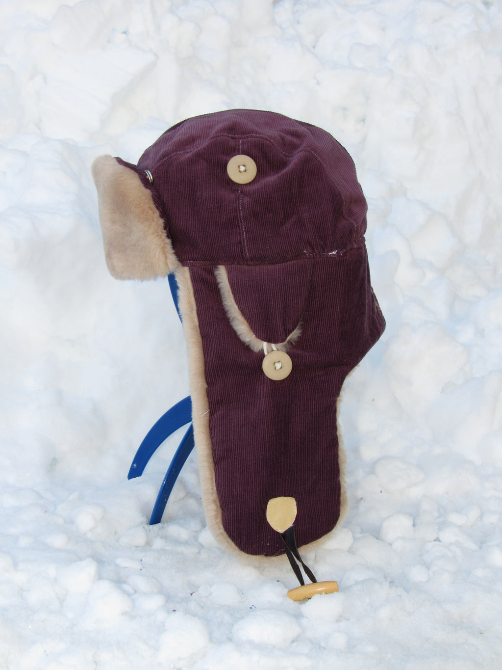 purple corduroy scrapper hat