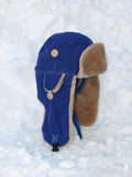 blue corduroy scrapper hat