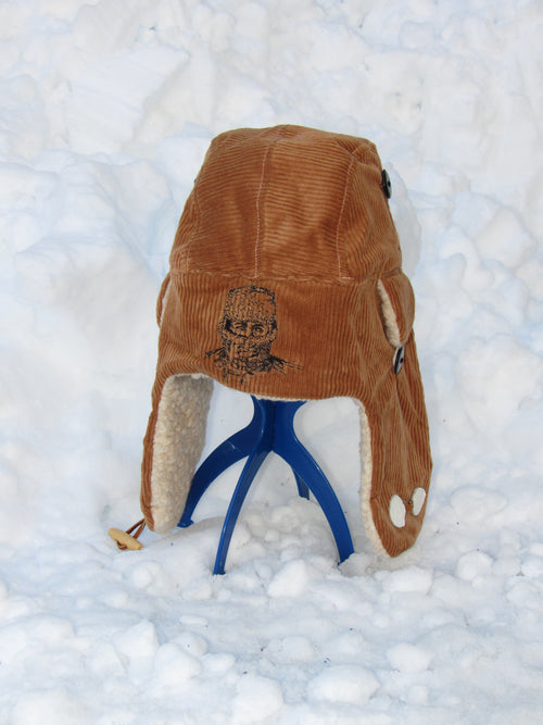 brown corduroy scrapper hat
