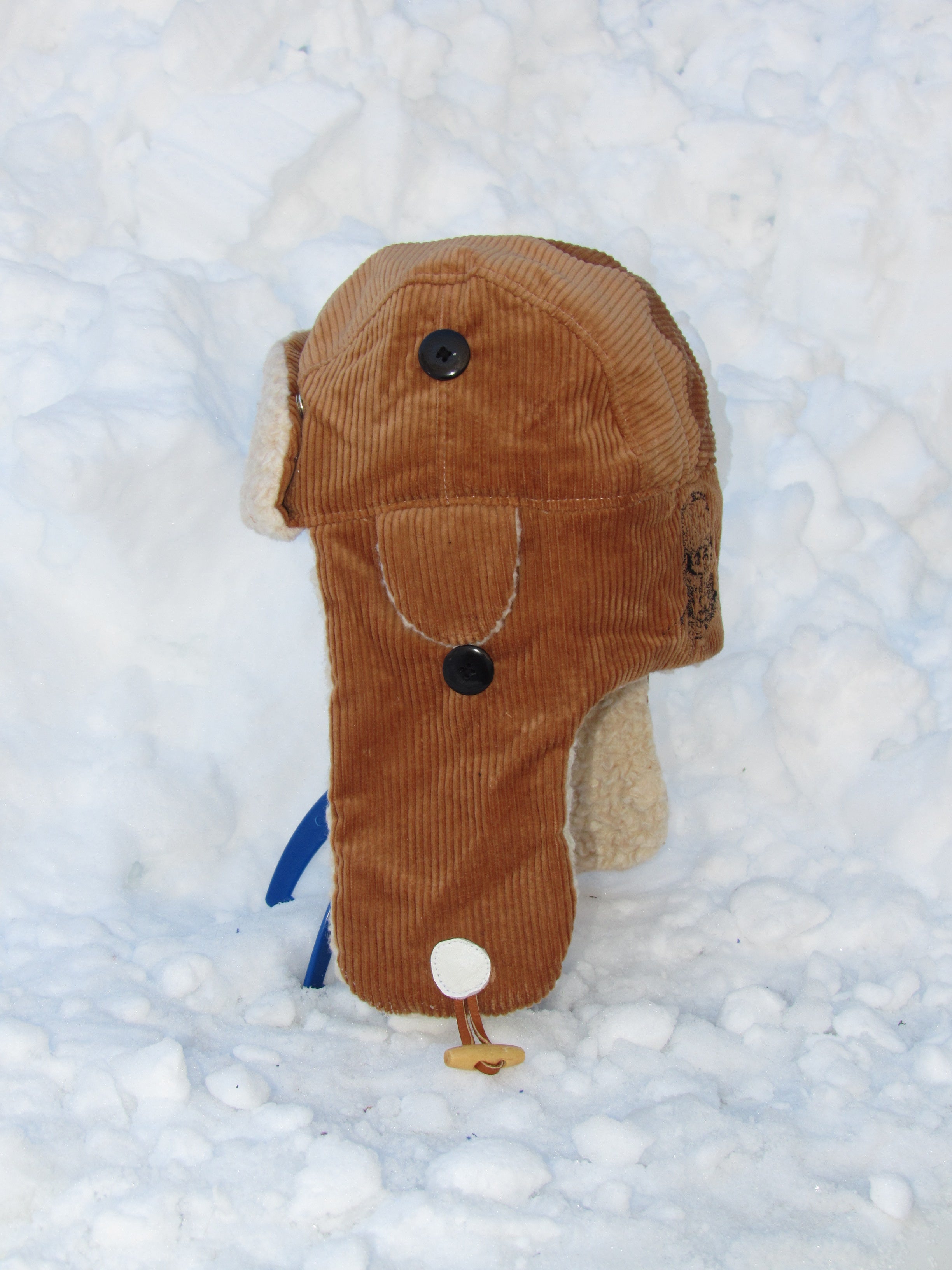 brown corduroy scrapper hat