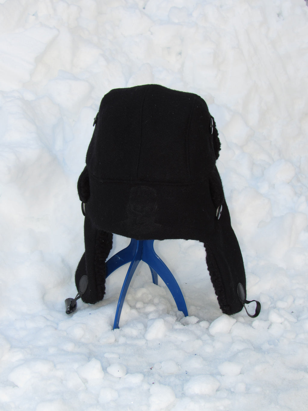 black wool scrapper hat