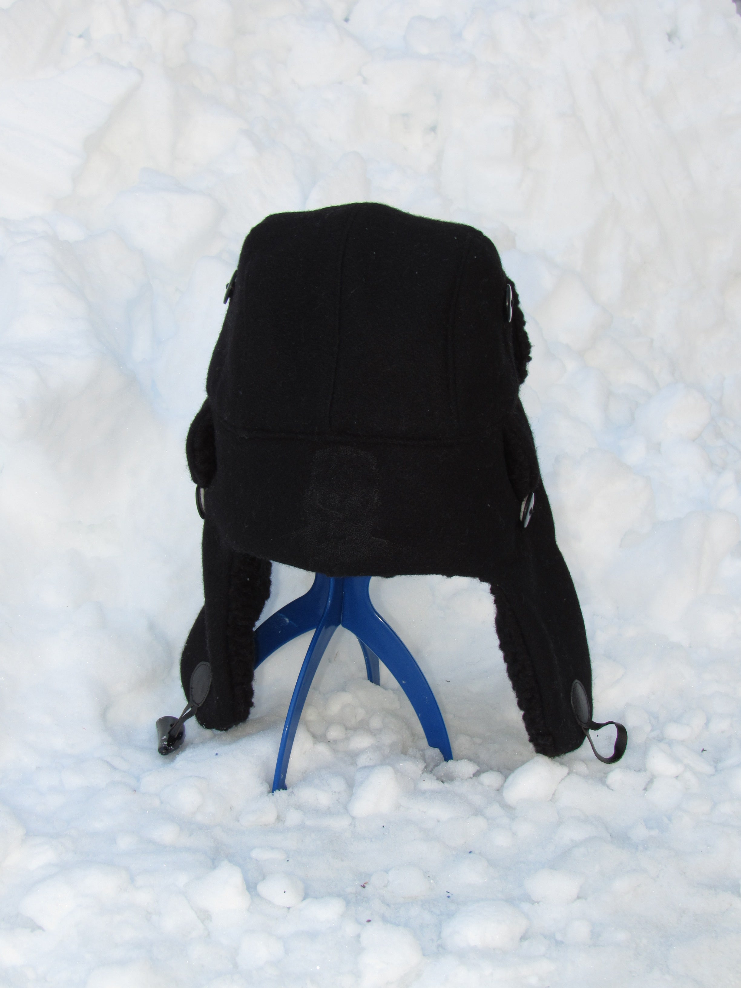 black wool scrapper hat