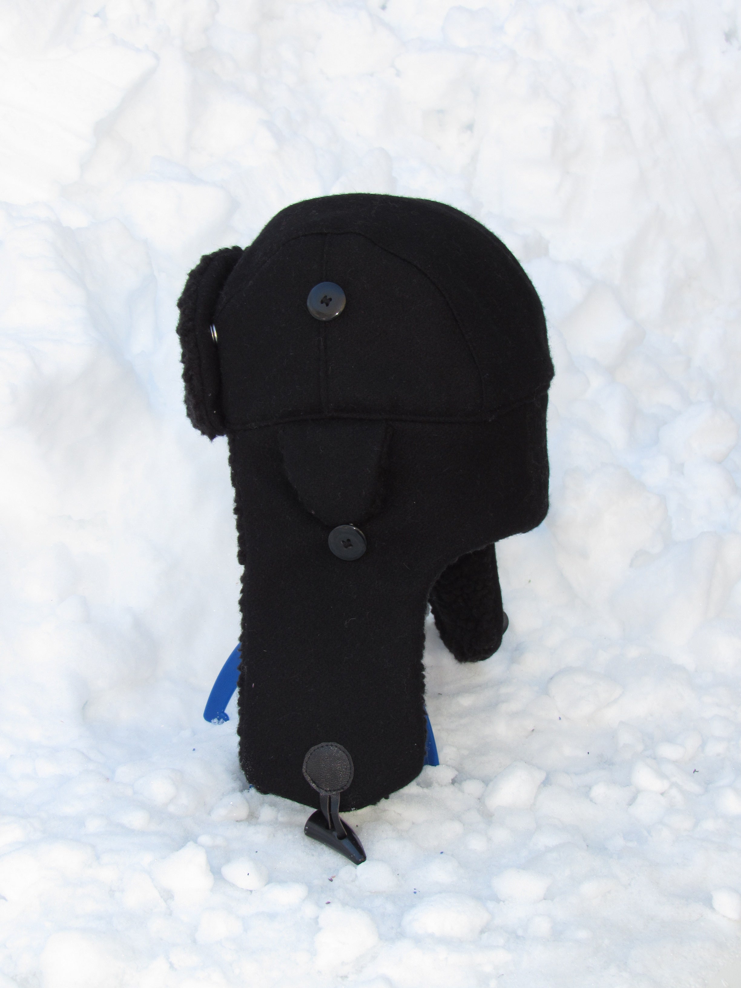 black wool scrapper hat