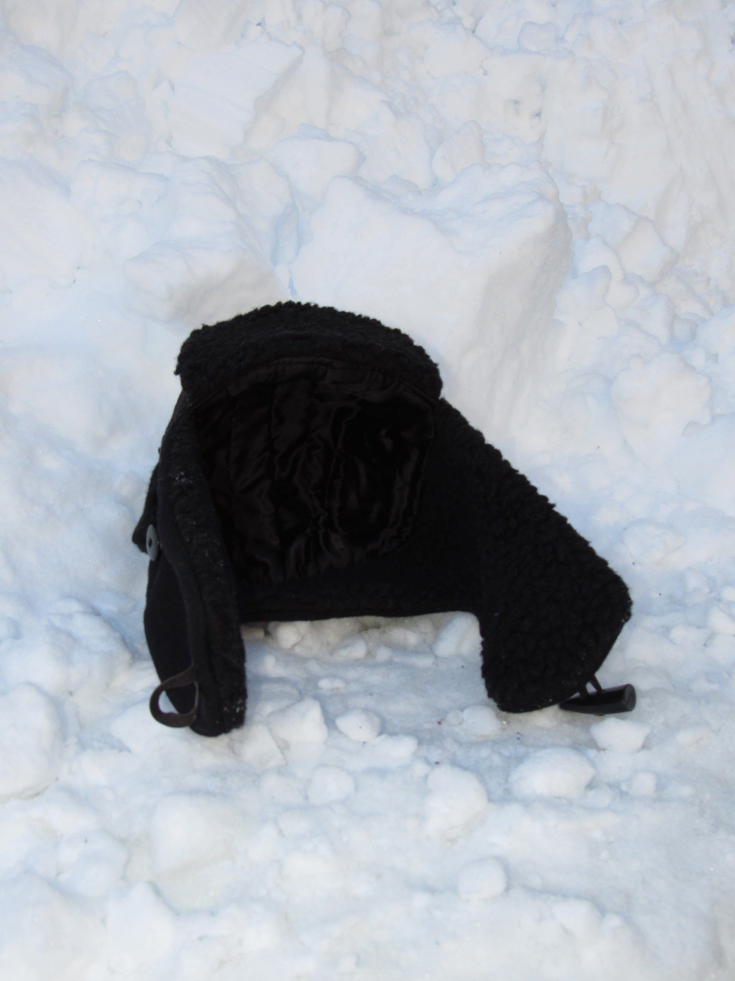black wool scrapper hat